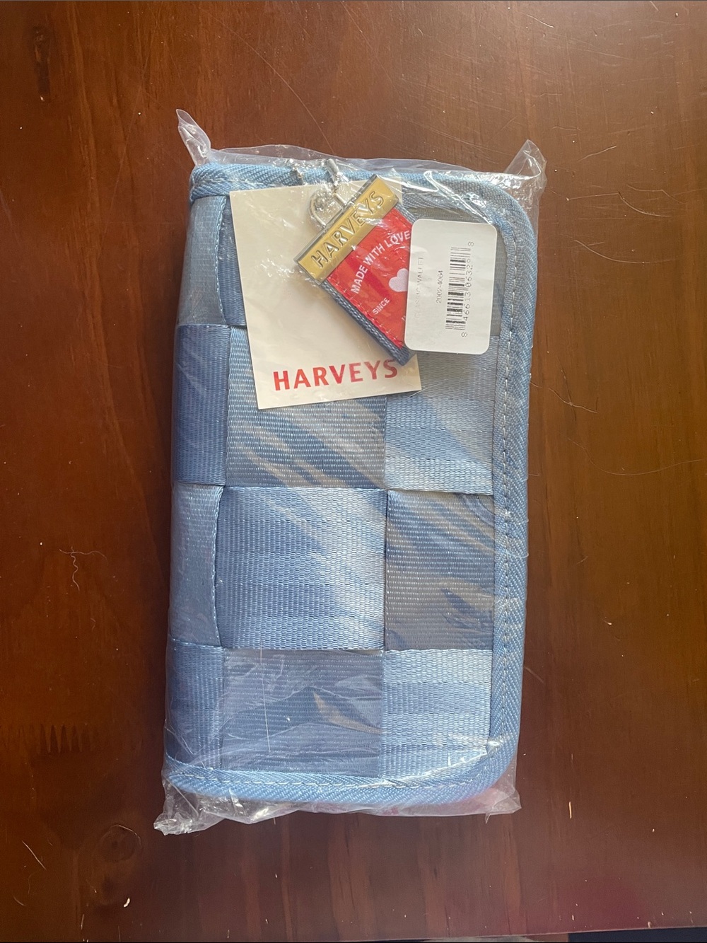 Harveys Sky Blue Woven Seatbelt Zip Wallet